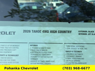 2026 Chevrolet Tahoe High Country